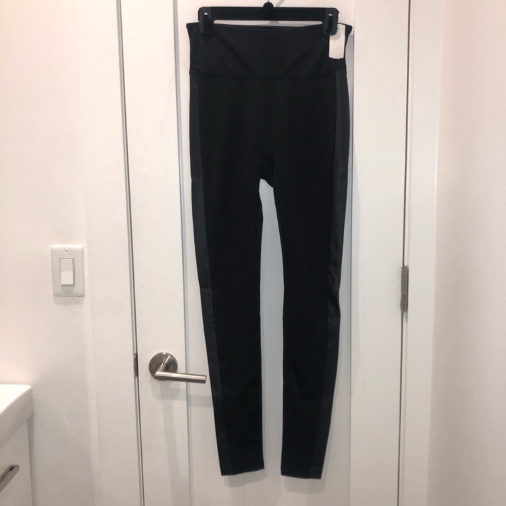 Spanx Side Stripe Faux Leather Leggings - Picture 2 of 3